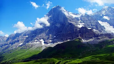 Image Switzerland Lauterbrunnen Mountains Trains Scenery Railroads