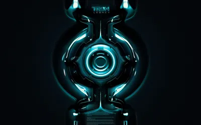 Обои на рабочий стол Фрагмент города в неоне из фильма Трон / Tron, обои  для рабочего стола, скачать обои, обои бесплатно