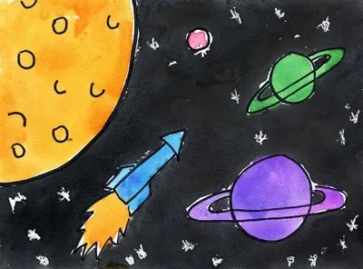 Рисунок на тему космос - 139 фото