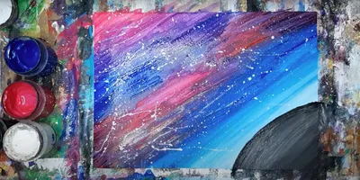 Рисование восковыми мелками и акварелью. Тема: «Космос» (5 фото).  Воспитателям детских садов, школьным учителям и педагогам - Маам.ру