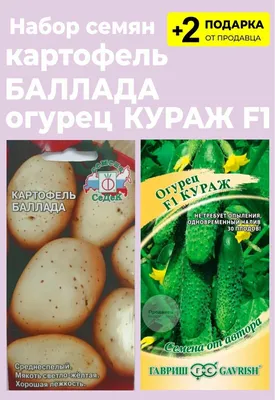 Семена Картофель \"Баллада\", 0,02 гр. + Семена Огурец \"Кураж F1\" + 2 Подарка  от продавца — купить в интернет-магазине по низкой цене на Яндекс Маркете