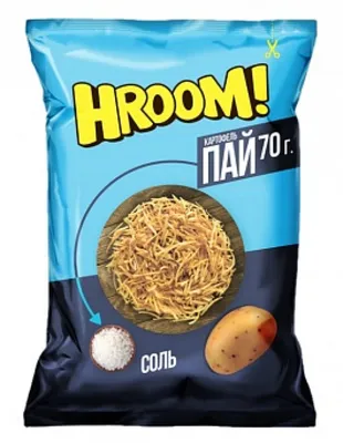 Продуктовый Интернет-магазин MAGNIT.TJ — Чипсы Hroom картофель пай с солью  70 гр.