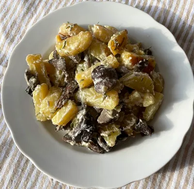 Жареная картошка с грибами - рецепт автора Юлия Пожарская