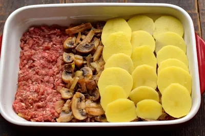 Картошка с мясом и грибами в духовке | Готовим с любовью | Дзен