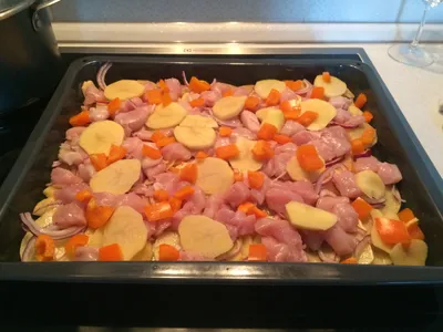 Сочная курица с картошкой в духовке - пошаговый рецепт с фото на Готовим  дома