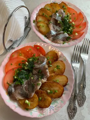 Картошка с селедкой и капустой - рецепт автора Татьяна Ряжских (Стрельцова)