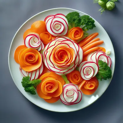 Украшения из моркови - 77 photo