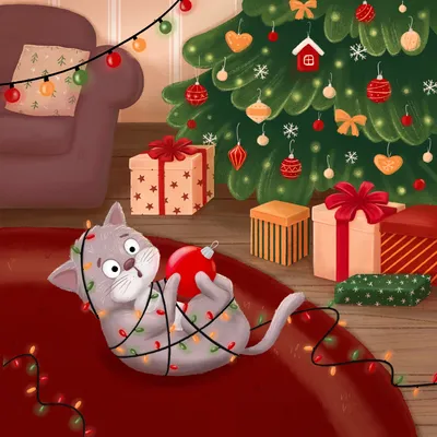 🎄Елка кошкам не игрушка: как обезопасить питомца от поедания иголок, а  елочные игрушки — от кошки? Как защитить елку от кошки