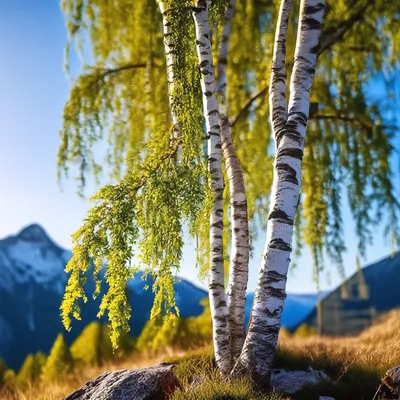 красивые березы на краю леса Стоковое Фото - изображение насчитывающей  двухчленной, природа: 223808742