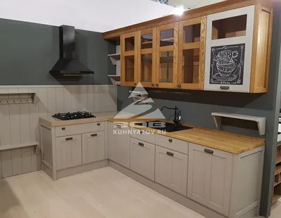 Кухня ЗОВ фасады Экоцемент / Шпон Ясеня купить с доставкой по Беларуси