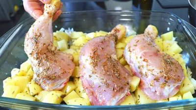 Куриные ножки с картошкой в духовке - рецепт автора Svetlana Kravcenko 🇱🇻  Амбассадор