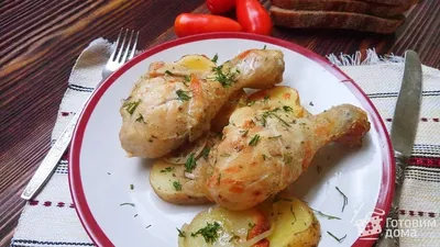 Рецепт Куриные бедра с картошкой в духовке