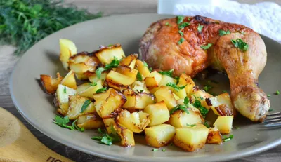 Куриные ножки с картошкой в духовке - рецепт с 8 фото от 2D-Recept