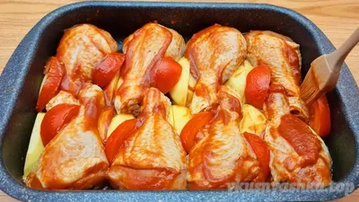 Куриные ножки с картофелем в духовке: рецепт с фото