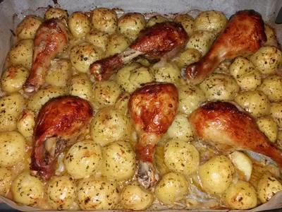 Куриные ножки с картошкой в рукаве - покроковий рецепт з фото. Автор  рецепта DMITRIEVA . - Cookpad