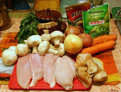 Жаркое из курицы с грибами в горшочках — пошаговый рецепт с фото и  описанием процесса приготовления блюда от Петелинки.