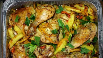 Курица с овощами в духовке с фото фото