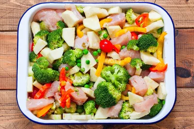 ПП курица запеченная с овощами в духовке рецепт фото пошагово и видео -  1000.menu