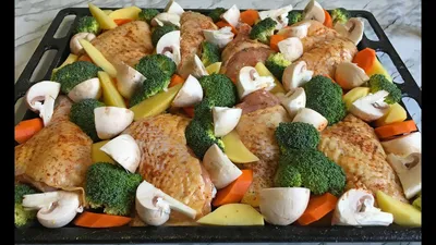 Курица с Овощами в Духовке Идеальное Блюдо на Обед!!! / Chicken with  Vegetables - YouTube