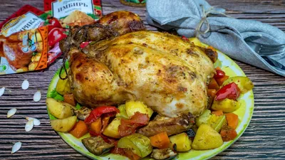 Курица с овощами запеченная в духовке рецепт фото пошагово и видео -  1000.menu