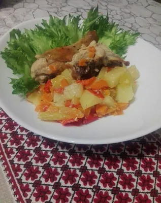 Куриные бедра с овощами в духовке | рецепт пошагово, фото, отзывы
