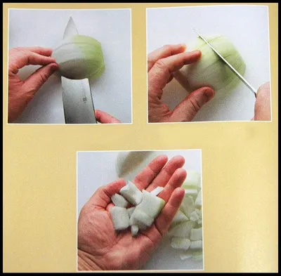 Как легко нарезать лук кубиком и соломкой - видео — Шуба