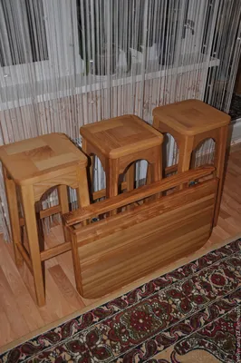 Комплект авторской мебели на лоджию из массива ясеня – заказать на Ярмарке  Мастеров – AD1S1RU | Табуреты, Балашиха