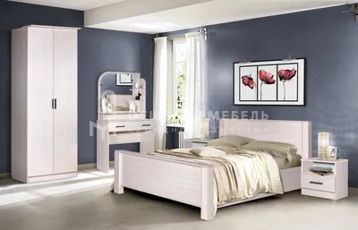 Спальня Беленый дуб | Купить мебель для спальни цвета Дуб беленый недорого