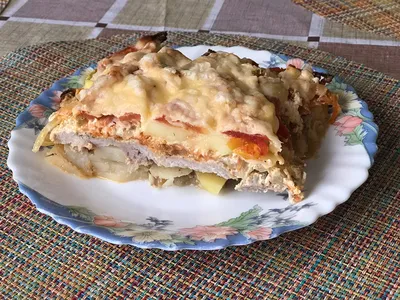 Мясо и овощи, запеченные в духовке