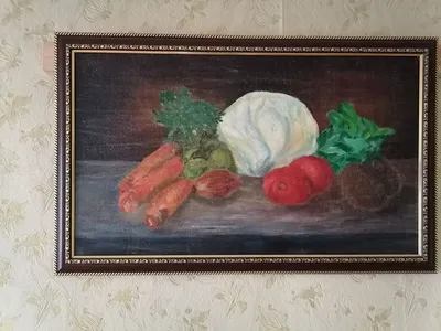 Натюрморт с фруктами и овощами на столе (картина) — Давид Эмиль Жозеф де  Нотер