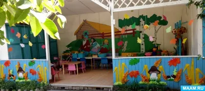 Осеннее украшение веранды из бумаги и бросовых материалов (9 фото).  Воспитателям детских садов, школьным учителям и педагогам - Маам.ру