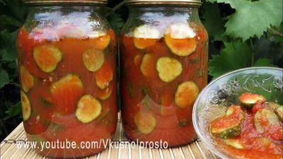🥒 ОГУРЦЫ в ТОМАТЕ 🍅 на Зиму ❄ / Очень Вкусные и Хрустящие / Без  Стерилизации! - YouTube