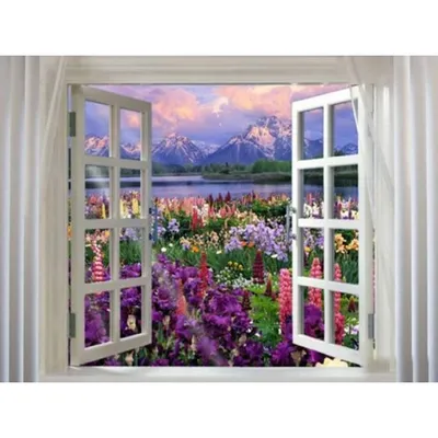 Картина маслом Окно в сад – заказать на Ярмарке Мастеров – EX2RNBY |  Картины, Москва
