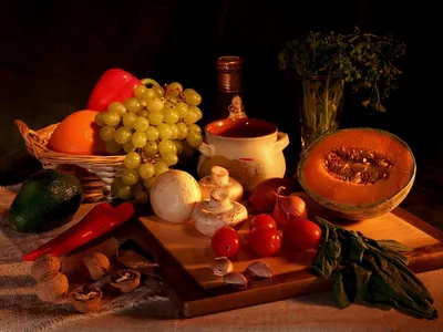 Натюрморт осенние фрукты и овощи …» — создано в Шедевруме