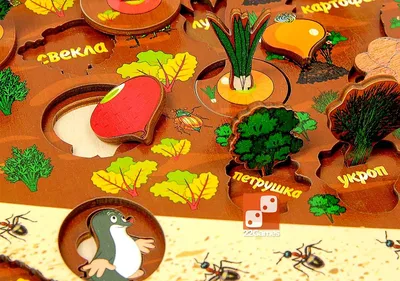 Кубики «Овощи на грядке», 9 шт - Dabitoy арт.: kyb05 - купить детские  кубики из дерева на Kesha.com.ua