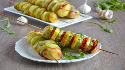 КРАСИВО, ПРОСТО, ВКУСНО! 😍 ОВОЩИ на шпажках в духовке 💖 СЕЗОННОЕ БЛЮДО! -  YouTube
