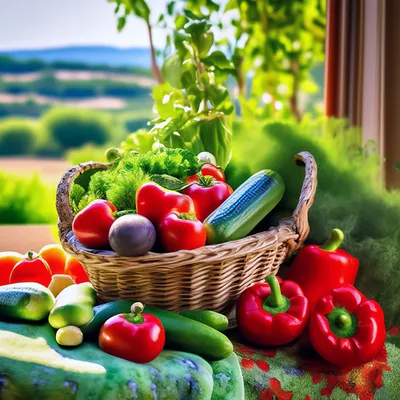 Свежие домашние овощи на столе - обои для рабочего стола, картинки, фото