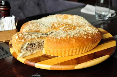 Пирог с мясом грибами и картофелем - MEGA PIZZA