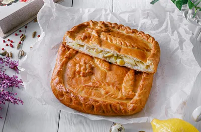 Пирог с мясом и картофелем вес - купить с доставкой | Интернет-магазин  Добрянка