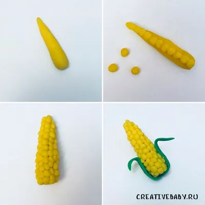 Как слепить кукурузу из пластилина: пошаговая инструкция | Поделки, Идеи  для поделок, Пластилин
