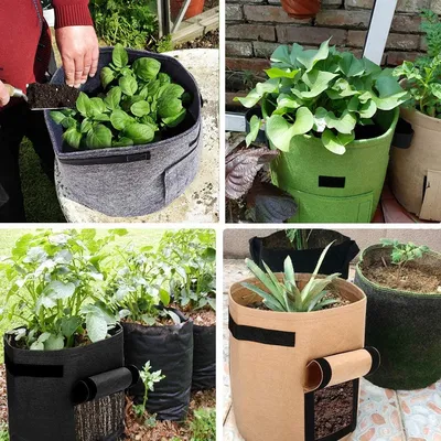 Купить 1/2/3 шт. садовая сумка для выращивания картофеля DIY мешки для  кашпо для овощей с ручками и клапаном для доступа горшок для посадки сумка  для выращивания картофеля, моркови, лука | Joom
