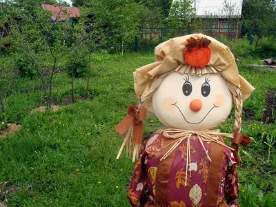 Огородное пугало на пружине (81 фото)