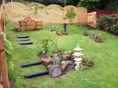 Наши работы. Лаконичный сад в японском стиле.