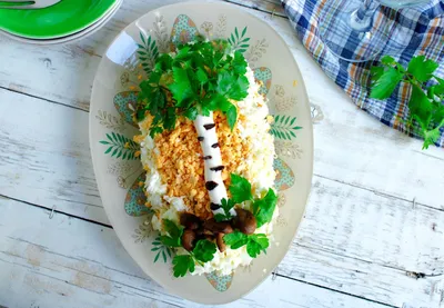 Салат Белая береза с курицей и черносливом рецепт с фото пошагово -  1000.menu
