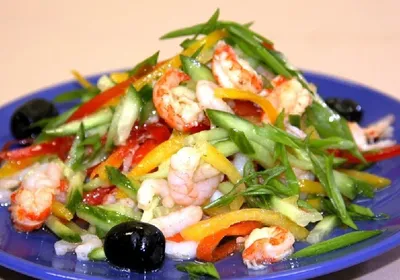 Овощной салат с семгой и креветками рецепт – Русская кухня: Салаты. «Еда»