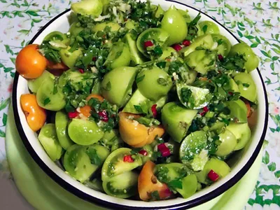 Закрутки на зиму рецепт салата из зеленых помидоров - Новости Вкусно