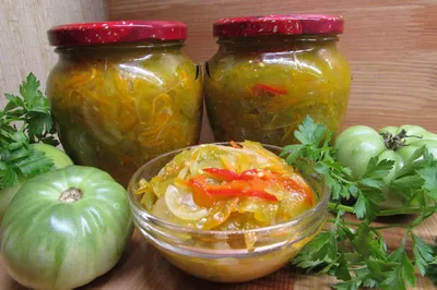 У нас съедается за секунды! Потрясающе вкусный салат из зеленых помидоров  на зиму