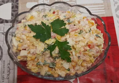Салат из крабовых палочек с кукурузой - рецепт автора Анушик