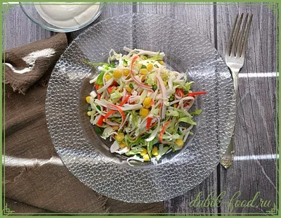 Салат с крабовыми палочками и кукурузой | РЕЦЕПТЫ DUBIK-FOOD.RU | Дзен