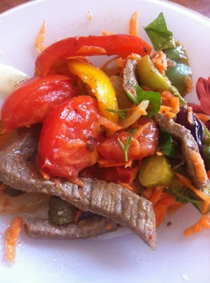 Мясной салат с овощами рецепт – Европейская кухня: Салаты. «Еда»